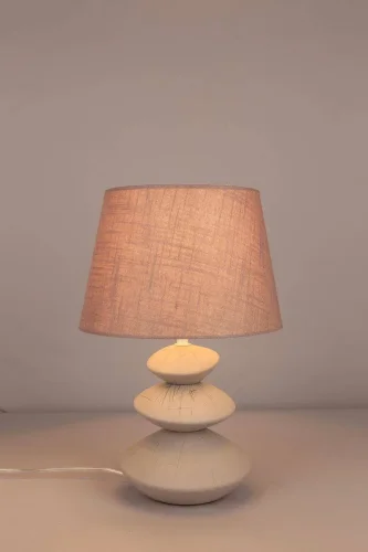 Настольная лампа Lorraine OML-82204-01 Omnilux коричневая 1 лампа, основание белое керамика в стиле современный  фото 3