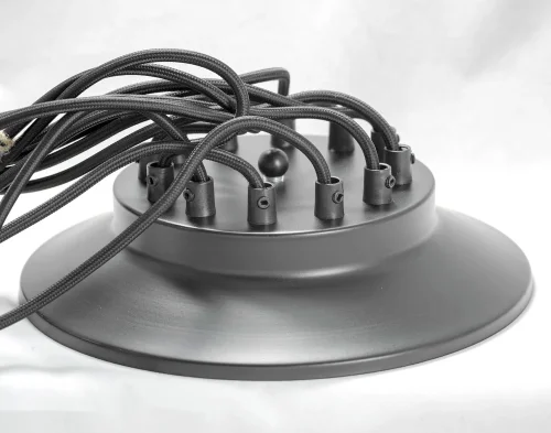 Светильник подвесной лофт Shirley LSP-8174 Lussole без плафона 12 ламп, основание чёрное в стиле лофт  фото 5