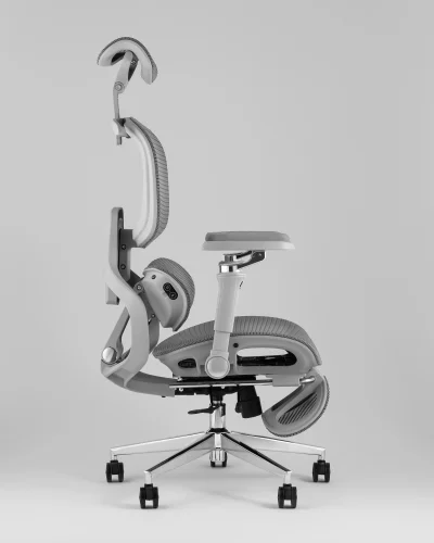 Кресло офисное топчэйрс Продиджи с оттоманкой, серый УТ000041698 Stool Group, серый/текстиль сетка, ножки/металл/хром, размеры - *1310**** фото 8 Кресло офисное топчэйрс Продиджи с оттоманкой, серый УТ000041698 Stool Group, серый/текстиль сетка, ножки/металл/хром, размеры - *1310**** фото 8