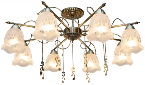 Люстра потолочная Delia TL1195X-08AB Toplight прозрачная на 8 ламп, основание античное бронза в стиле современный 