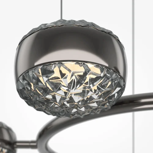 Люстра подвесная LED Mind MOD299PL-L60BC3K Maytoni серая на 1 лампу, основание чёрное в стиле современный шар фото 2