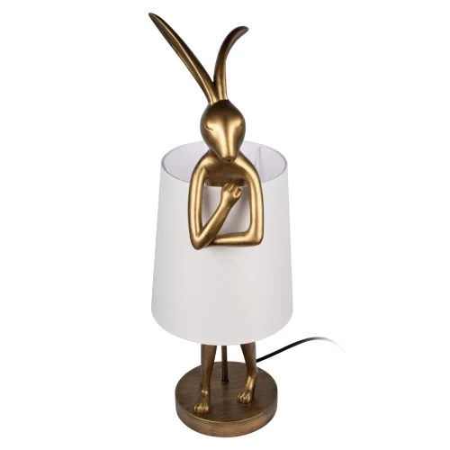 Настольная лампа Lapine 10315/B White LOFT IT белая 1 лампа, основание золотое смола в стиле современный животные фото 5