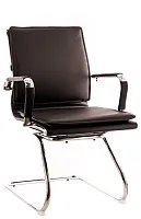 Кресло для посетителей Nerey CF Экокожа Черный EC-07S PU Black Everprof, чёрный/экокожа, ножки//, размеры - 890*890***550*