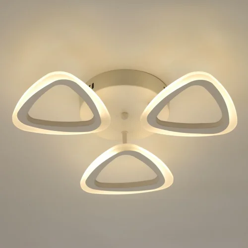 Люстра потолочная LED с пультом Мадлен 424012903 DeMarkt белая на 1 лампа, основание белое в стиле хай-тек с пультом фото 3
