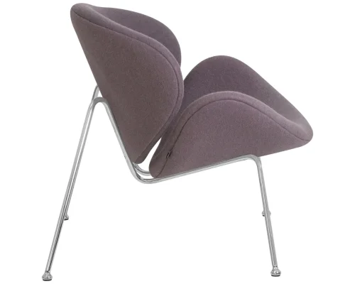 Кресло дизайнерское 72-LMO EMILY, цвет сиденья серый (AF7), цвет основания хромированная сталь Dobrin, серый/винил, ножки/металл/хром, размеры - ****810*780 фото 3