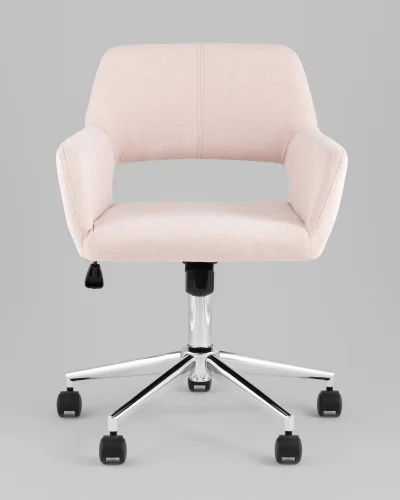 Стул офисный ROSS, рогожка, светло-розовый УТ000039439 Stool Group, розовый/рогожка, ножки/металл/хром, размеры - *840**** фото 2