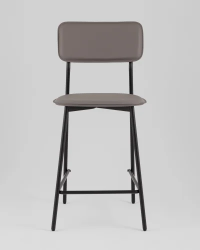 Стул барный Mikkie, серый УТ000039226 Stool Group, серый/экокожа, ножки/металл/чёрный, размеры - ***** фото 2