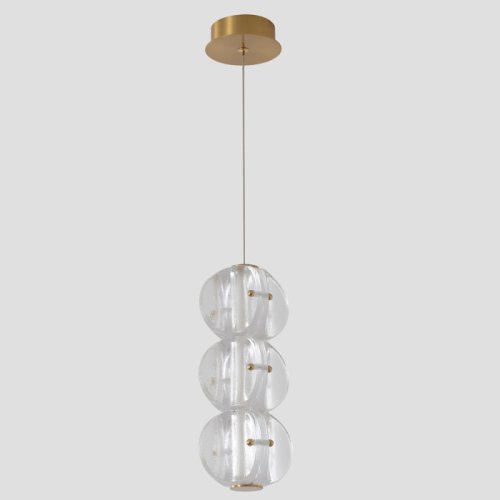 Светильник подвесной ЛЕД RICH SP12W LED Crystal Lux прозрачный на 1 лампу, основание латунь в стиле американский фото 4