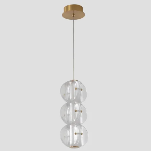 Светильник подвесной ЛЕД RICH SP12W LED Crystal Lux прозрачный на 1 лампу, основание латунь в стиле американский фото 4 Светильник подвесной ЛЕД RICH SP12W LED Crystal Lux прозрачный на 1 лампу, основание латунь в стиле американский фото 4