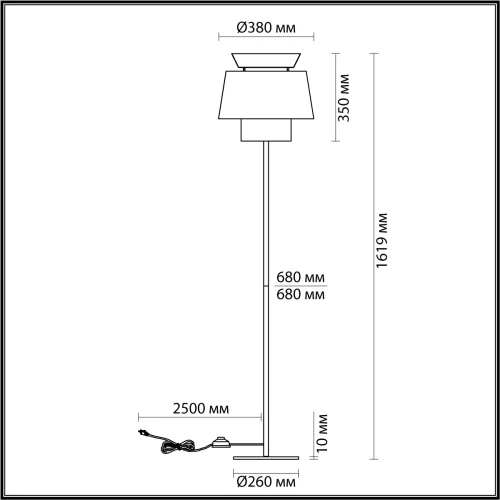 Торшер Kressa 4992/1F Odeon Light  бежевый 1 лампа, основание чёрное в стиле современный
 фото 2