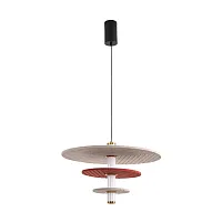 Светильник подвесной LED Felta 8296/11AL Lumion бежевый красный на 1 лампу, основание чёрное в стиле современный 