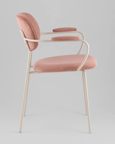 Стул Кэрол, пыльно-розовый, серые ножки УТ000040243 Stool Group, розовый/вельвет, ножки/металл/бежевый, размеры - *770**** фото 6