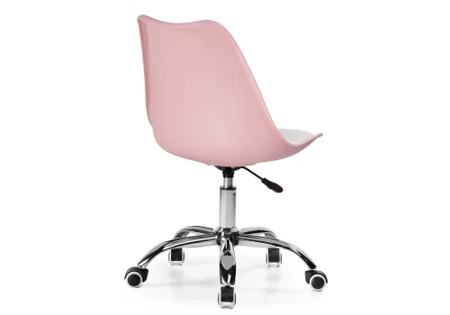 Компьютерное кресло Kolin pink / white
 15076 Woodville, розовый/экокожа, ножки/металл/хром, размеры - *880***490*560 фото 4