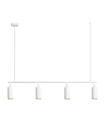 Светильник подвесной Cora V11780-4P Moderli белый на 4 лампы, основание белое в стиле минимализм современный линейный