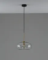 Светильник подвесной Laura V11528-1P Moderli янтарный на 1 лампу, основание чёрное в стиле современный лофт 