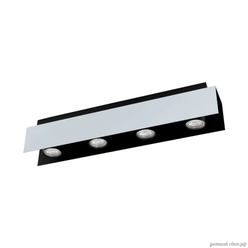 Светильник потолочный Viserba 97397 Eglo белый чёрный 4 лампы, основание белое чёрное в стиле современный 
