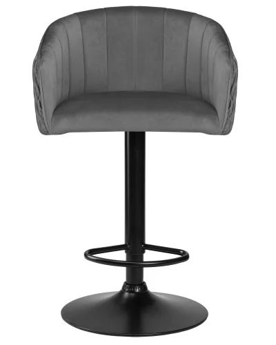Стул барный  5025_BlackBase-LM DARCY BLACK, цвет сиденья серый (1922-19), цвет основания черное Dobrin, серый/велюр, ножки/металл/чёрный, размеры - 860*1070***510*460 фото 6
