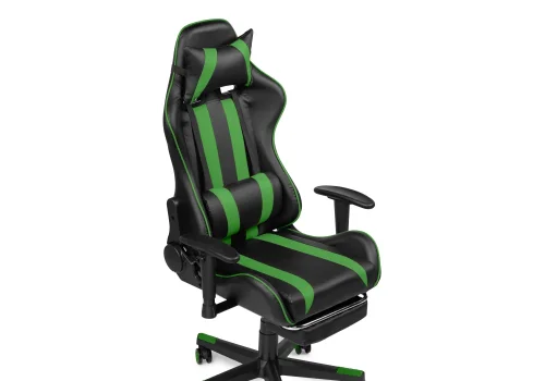 Компьютерное кресло Corvet black / green 15467 Woodville, зелёный чёрный/искусственная кожа, ножки/пластик/чёрный, размеры - *1350***540* фото 8