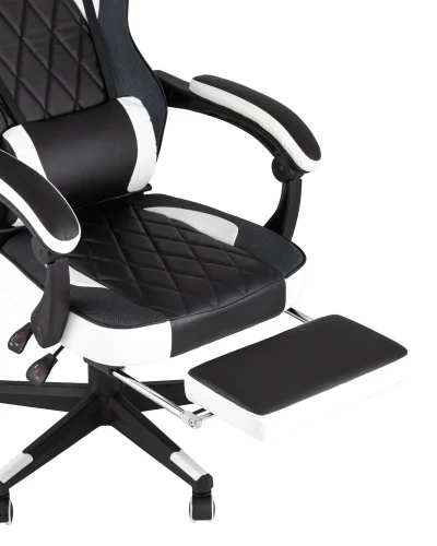 Кресло спортивное Virage, черное с белым УТ000004542 Stool Group, чёрный белый/велюр, ножки/полимер/чёрный, размеры - ****640*690 фото 6