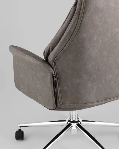 Кресло офисное TopChairs Neoma, серый, экокожа УТ000041775 Stool Group, /, ножки//, размеры - ***** фото 6
