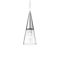Светильник подвесной CONO SP1 CROMO Ideal Lux прозрачный на 1 лампу, основание хром в стиле современный 