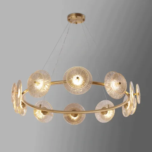 Люстра подвесная AGAPI CH 197775-23 ImperiumLoft прозрачная на 10 ламп, основание латунь в стиле современный фото 4