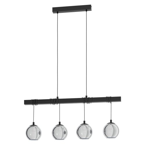 Светильник подвесной Argallo 39761 Eglo чёрный серый 4 лампы, основание чёрное в стиле современный 