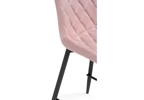 Полубарный стул Баодин К розовый / черный 511150 Woodville, бежевый/велюр, ножки/металл/чёрный, размеры - ****500*620 фото 6