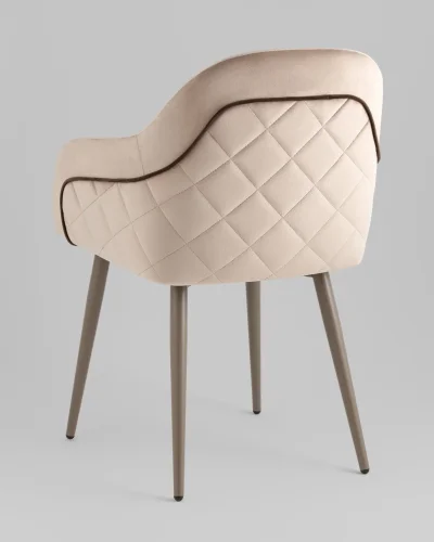 Стул Новел New велюр серо-коричневый, ножки бежево-серые УТ000039823 Stool Group, коричневый/велюр, ножки/металл/чёрный, размеры - *805**** фото 4