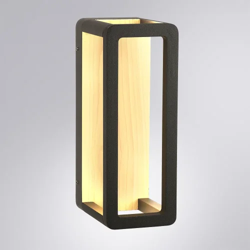 Настенный светильник уличный LED Hassaleh A3374AL-1BR Arte Lamp уличный IP65 чёрный коричневый на 1 лампу, плафон чёрный в стиле современный хай-тек LED фото 3