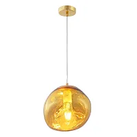 Светильник подвесной MALAGA SP1 D200 GOLD Crystal Lux янтарный золотой 1 лампа, основание золотое в стиле модерн 