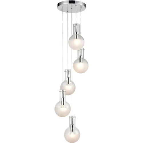 Светильник подвесной Cesare VL1913P05 Vele Luce белый 5 ламп, основание хром в стиле современный шар