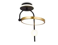 Светильник подвесной LED FL66424 Ambrella light золотой 1 лампа, основание чёрное в стиле современный хай-тек 