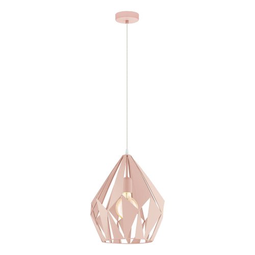 Светильник подвесной лофт Carlton-P 49024 Eglo розовый 1 лампа, основание розовое в стиле лофт модерн 