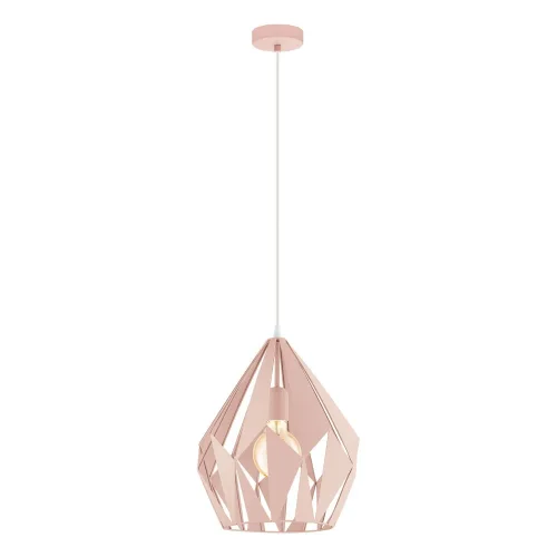 Светильник подвесной лофт Carlton-P 49024 Eglo розовый 1 лампа, основание розовое в стиле лофт современный 
