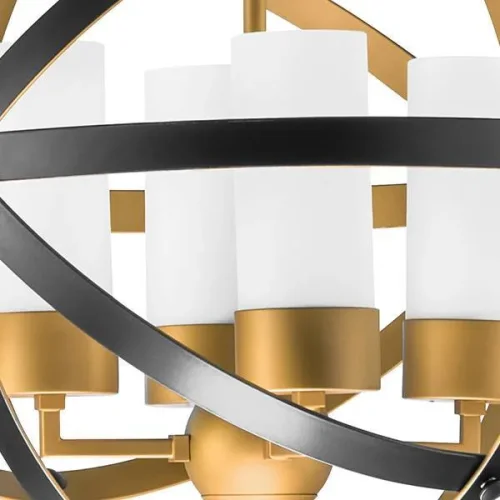 Люстра подвесная Cero 731147 Lightstar белая на 4 лампы, основание чёрное матовое золото в стиле современный арт-деко  фото 4