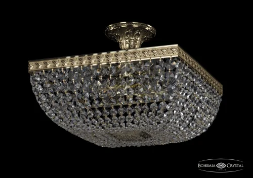 Люстра потолочная хрустальная 19112/35IV G Bohemia Ivele Crystal прозрачная на 4 лампы, основание золотое в стиле классика sp