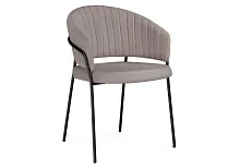Стул на металлокаркасе Лео латте brandy light 4 / черный 592482 Woodville, латте/велюр, ножки/металл/чёрный, размеры - ****560*520