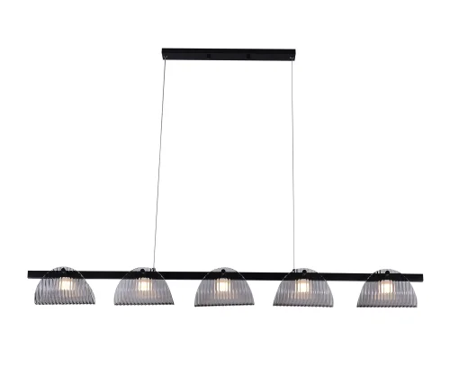 Светильник подвесной LED Каспи 08447-5AL,19(16) Kink Light серый дымчатый на 5 ламп, основание чёрное в стиле современный лофт линейный фото 2