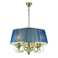 Люстра подвесная NIAGARA 3921/4 Odeon Light голубая синяя на 4 лампы, основание бронзовое в стиле классический 