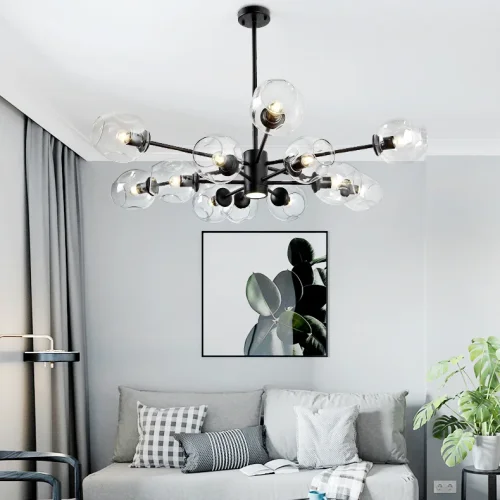 Люстра на штанге MARINE D85 Black/Transparent 193750-26 ImperiumLoft прозрачная на 8 ламп, основание чёрное в стиле современный фото 15 Люстра на штанге MARINE D85 Black/Transparent 193750-26 ImperiumLoft прозрачная на 8 ламп, основание чёрное в стиле современный фото 15