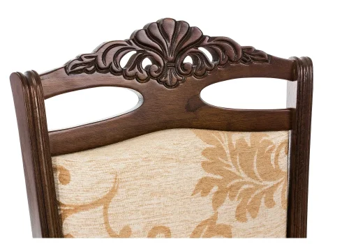 Деревянный стул Demer cappuccino A2 1838 Woodville, бежевый/ткань, ножки/дерево/коричневый капучино, размеры - ****510*600 фото 7