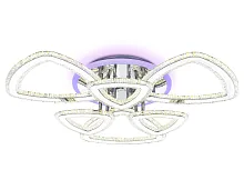 Люстра потолочная LED с пультом FA8861 Ambrella light прозрачная на 1 лампу, основание хром в стиле современный хай-тек с пультом