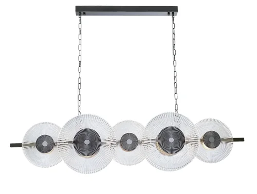 Светильник подвесной LED 4545+5/S black glossy Newport прозрачный 10 ламп, основание чёрное в стиле современный американский  фото 2