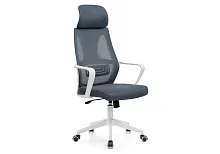 Компьютерное кресло Golem dark gray / white 15332 Woodville, серый/сетка ткань, ножки/металл/белый, размеры - *550***680*630