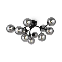 Люстра потолочная Dallas MOD545CL-12B Maytoni чёрная серая на 12 ламп, основание чёрное в стиле модерн шар