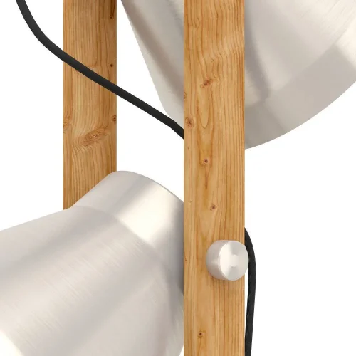 Торшер Cawton 43954 Eglo  матовый никель 2 лампы, основание бежевое коричневое в стиле лофт современный
 фото 4