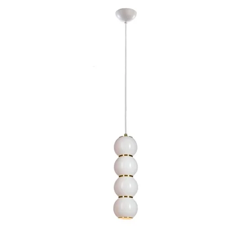 Светильник подвесной LED Pearls 5045-B LOFT IT белый на 1 лампу, основание золотое в стиле арт-деко шар фото 2