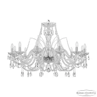 Люстра подвесная 105/12/360 Ni Bohemia Ivele Crystal без плафона на 12 ламп, основание прозрачное никель в стиле классический sp