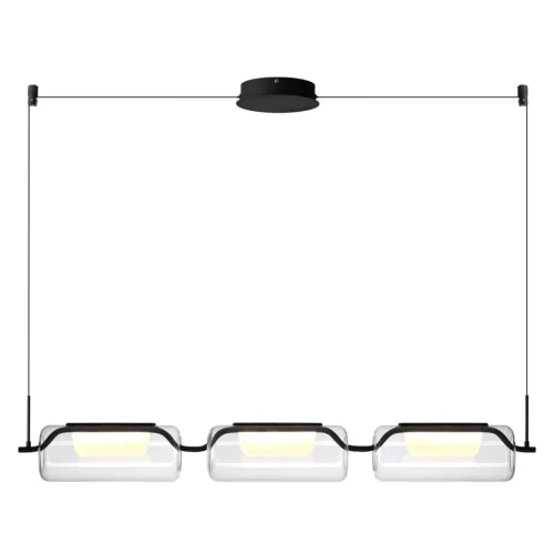 Светильник подвесной LED Kavia 5003/30L Odeon Light прозрачный на 1 лампу, основание чёрное в стиле современный фото 4